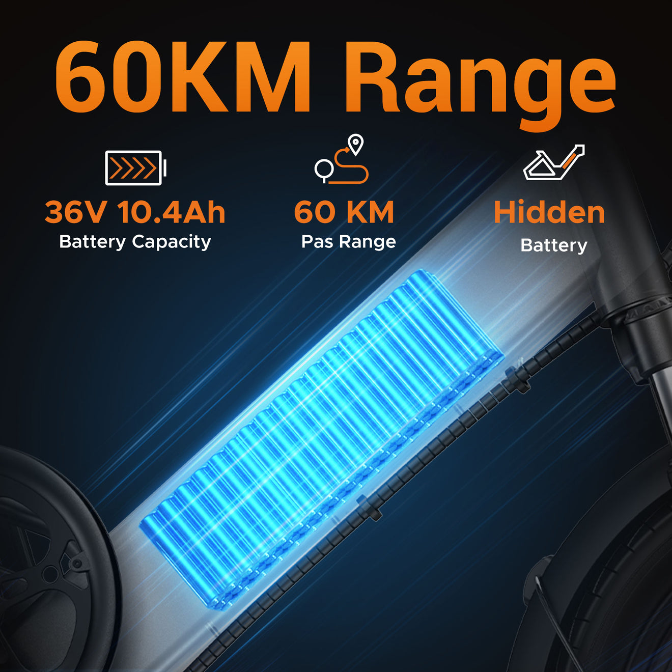 Hillmiles Mile 1 Ultrakompaktes Klapp-E-Bike | 250W Motor | 36V 10.4Ah | 60km Reichweite